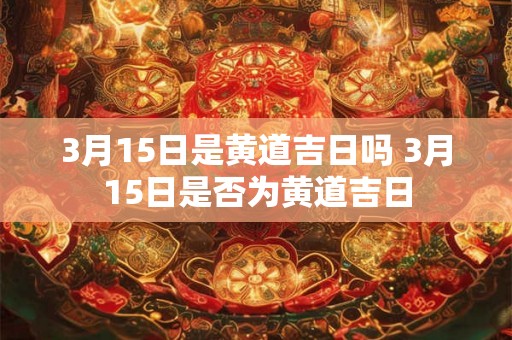 3月15日是黄道吉日吗 3月15日是否为黄道吉日