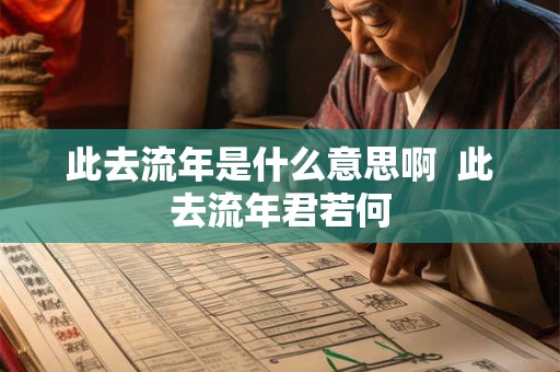 此去流年是什么意思啊 此去流年君若何 此去流年是什么意思啊 此去流年君若何