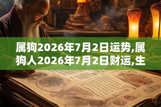 属狗2026年7月2日运势,属狗人2026年7月2日财运,生肖狗2026年7月2日运势