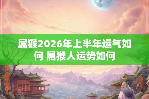 属猴2026年上半年运气如何 属猴人运势如何