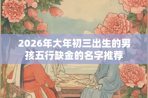 2026年大年初三出生的男孩五行缺金的名字推荐