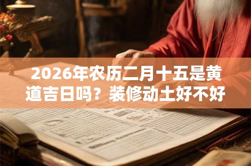 2026年农历二月十五是黄道吉日吗？装修动土好不好？