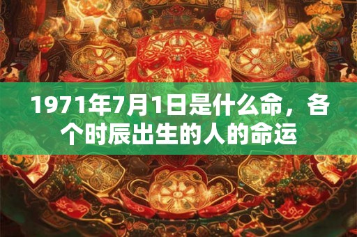 1971年7月1日是什么命，各个时辰出生的人的命运