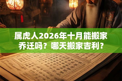 属虎人2026年十月能搬家乔迁吗？哪天搬家吉利？