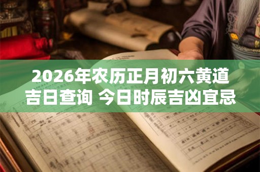 2026年农历正月初六黄道吉日查询 今日时辰吉凶宜忌 2026年农历正月初六黄道吉日查询 今日时辰吉凶宜忌