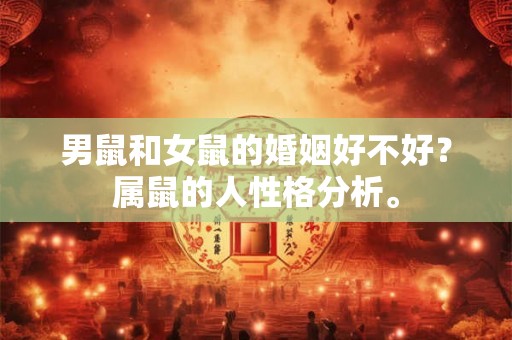 男鼠和女鼠的婚姻好不好？属鼠的人性格分析。