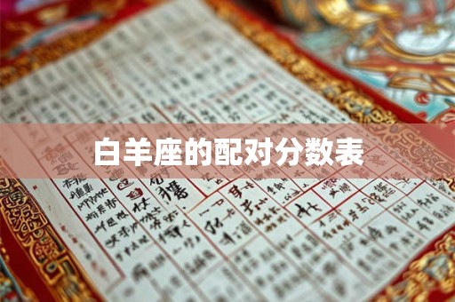 白羊座的配对分数表