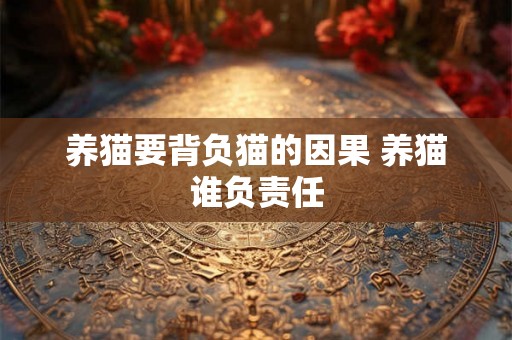 养猫要背负猫的因果 养猫谁负责任 养猫要背负猫的因果 养猫谁负责任