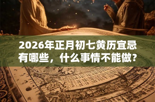 2026年正月初七黄历宜忌有哪些,什么事情不能做? 2026年正月初七黄历宜忌有哪些,什么事情不能做?