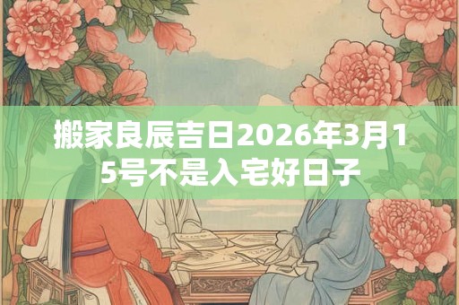 搬家良辰吉日2026年3月15号不是入宅好日子