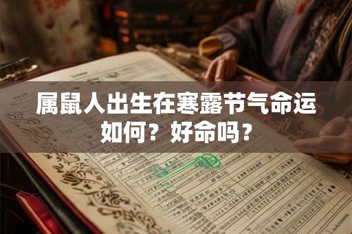 属鼠人出生在寒露节气命运如何？好命吗？