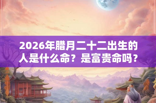 2026年腊月二十二出生的人是什么命?是富贵命吗? 2026年腊月二十二出生的人是什么命?是富贵命吗?