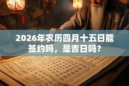 2026年农历四月十五日能签约吗，是吉日吗？