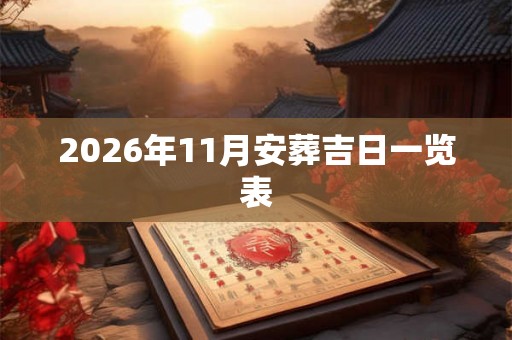 2026年11月安葬吉日一览表