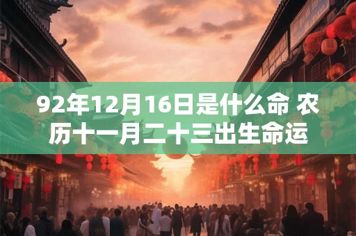92年12月16日是什么命 农历十一月二十三出生命运
