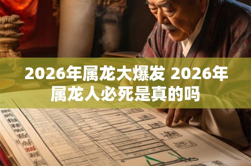 2026年属龙大爆发 2026年属龙人必死是真的吗