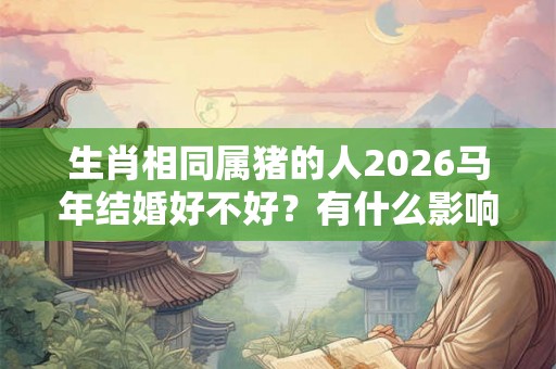 生肖相同属猪的人2026马年结婚好不好？有什么影响吗？
