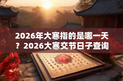 2026年大寒指的是哪一天？2026大寒交节日子查询