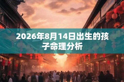 2026年8月14日出生的孩子命理分析