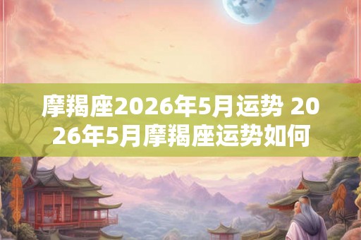 摩羯座2026年5月运势 2026年5月摩羯座运势如何