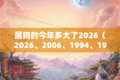 属狗的今年多大了2026（2026、2006、1994、1982、1970）
