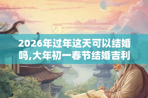 2026年过年这天可以结婚吗,大年初一春节结婚吉利吗