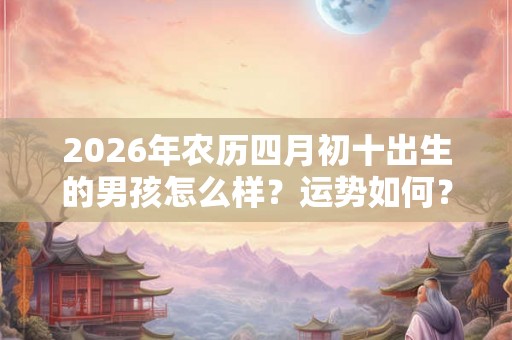 2026年农历四月初十出生的男孩怎么样？运势如何？
