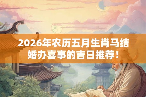 2026年农历五月生肖马结婚办喜事的吉日推荐！