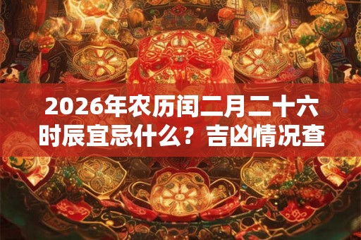 2026年农历闰二月二十六时辰宜忌什么？吉凶情况查询