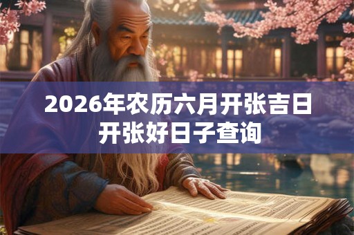 2026年农历六月开张吉日 开张好日子查询