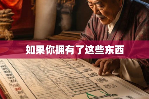 如果你拥有了这些东西