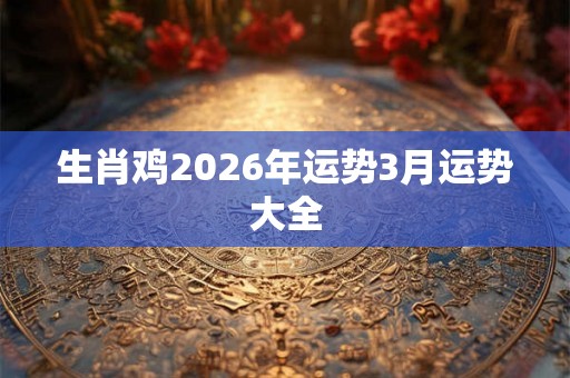 生肖鸡2026年运势3月运势大全