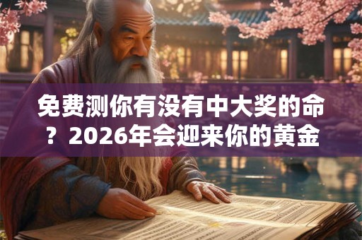 免费测你有没有中大奖的命？2026年会迎来你的黄金时刻吗？