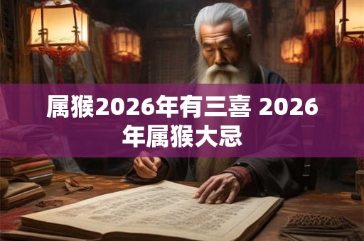 属猴2026年有三喜 2026年属猴大忌 属猴2026年有三喜 2026年属猴大忌