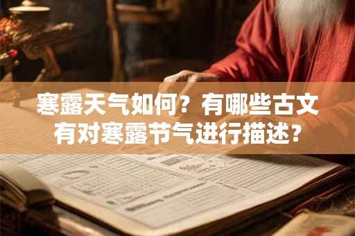 寒露天气如何?有哪些古文有对寒露节气进行描述? 寒露天气如何?有哪些古文有对寒露节气进行描述?