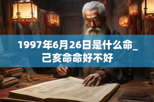 1997年6月26日是什么命_己亥命命好不好