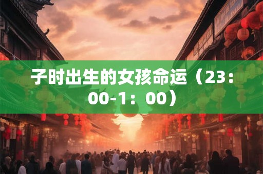子时出生的女孩命运（23：00-1：00）