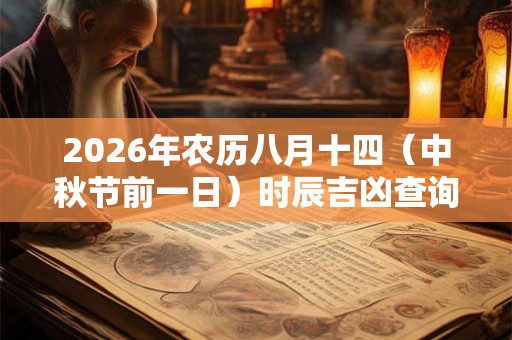 2026年农历八月十四(中秋节前一日)时辰吉凶查询! 2026年农历八月十四(中秋节前一日)时辰吉凶查询!