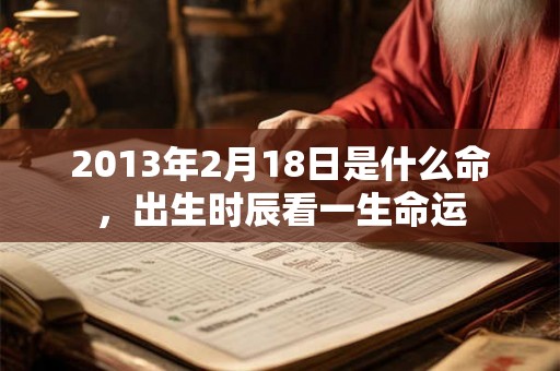 2013年2月18日是什么命，出生时辰看一生命运