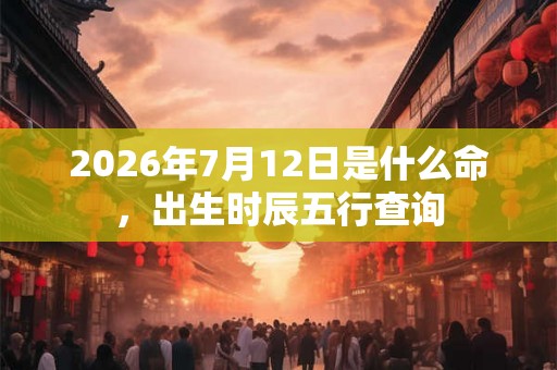 2026年7月12日是什么命，出生时辰五行查询