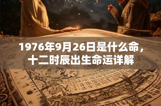 1976年9月26日是什么命，十二时辰出生命运详解