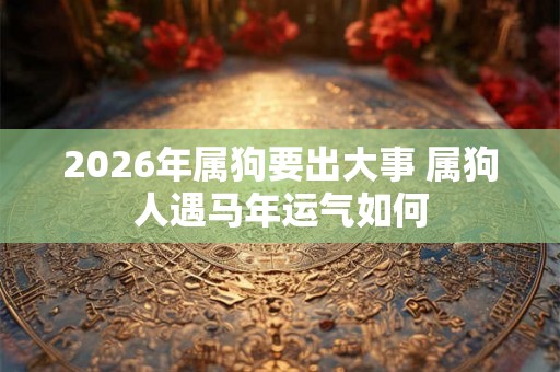 2026年属狗要出大事 属狗人遇马年运气如何 2026年属狗要出大事 属狗人遇马年运气如何