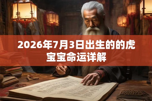 2026年7月3日出生的的虎宝宝命运详解