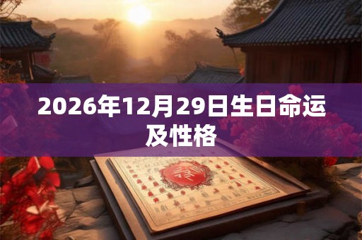 2026年12月29日生日命运及性格
