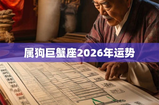 属狗巨蟹座2026年运势