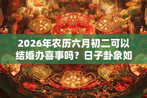 2026年农历六月初二可以结婚办喜事吗？日子卦象如何？