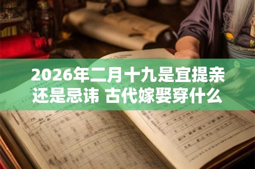 2026年二月十九是宜提亲还是忌讳 古代嫁娶穿什么