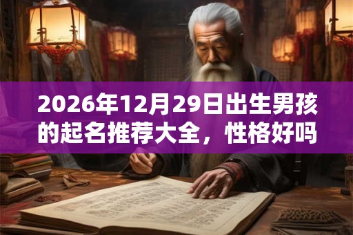 2026年12月29日出生男孩的起名推荐大全，性格好吗？