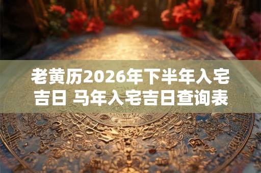 老黄历2026年下半年入宅吉日 马年入宅吉日查询表免费