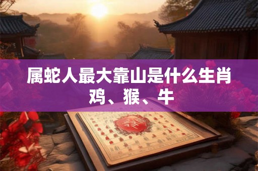 属蛇人最大靠山是什么生肖 鸡、猴、牛